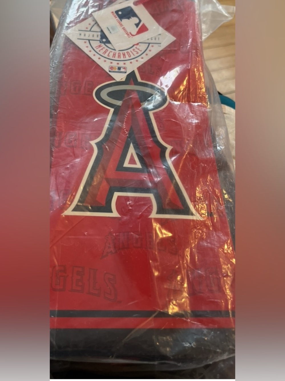 Los Angeles Angels Red Decorative Wine Gift Bag- Official MLB Logo
